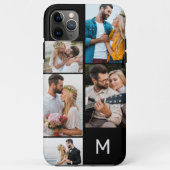 モノグラム入り5枚の写真コラージュ ブラック Case-Mate iPhoneケース (裏面)