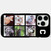 モノグラム入り6枚の正方形のペット写真コラージュ ブラック Case-Mate iPhoneケース (裏面 (横))