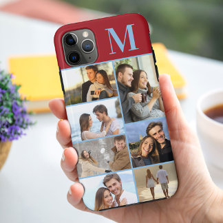 モノグラム入り7枚フォトコラージュ(レッド) iPhone 11 PRO MAXケース