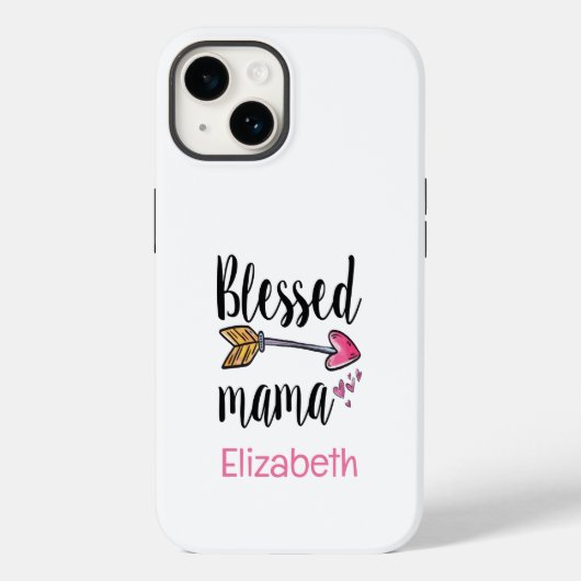 モノグラム入り お名前入り Blessed Mama ギフト 母の日 プレゼント Case-Mate iPhoneケース (裏面)