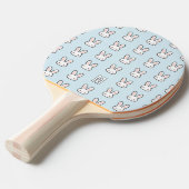 モノグラム入り かわいいウサギの顔 うさぎの模様 卓球ラケット (正面アングル)