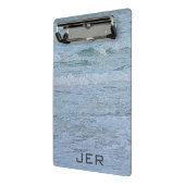 モノグラム入り アーティスティック ブルー グリーン 海の波 アート ミニクリップボード (アングル2)