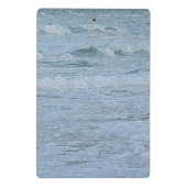 モノグラム入り アーティスティック ブルー グリーン 海の波 アート ミニクリップボード (裏面)