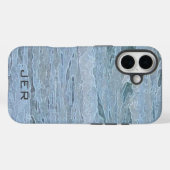 モノグラム入り アーティスティック ブルー グリーン 海の波 アート Case-Mate iPhoneケース (裏面 (横))