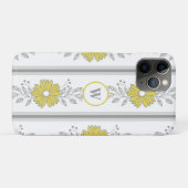 モノグラム入り イエロー&グレー フローラル Case-Mate iPhoneケース (裏面(横))