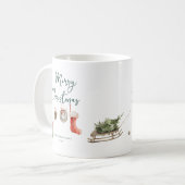 モノグラム入り クリスマス 冬の喜び コーヒーマグカップ (正面左)
