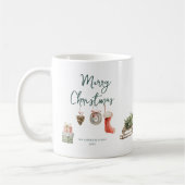 モノグラム入り クリスマス 冬の喜び コーヒーマグカップ (左)
