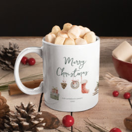 モノグラム入り クリスマス 冬の喜び コーヒーマグカップ