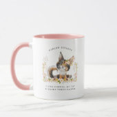 モノグラム入り コーヒー 猫と3人 | おそろいのイニシャル マグカップ (左)