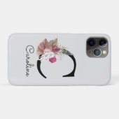 モノグラム入り ゴールド ピンク フラワーイニシャルC Case-Mate iPhoneケース (裏面(横))