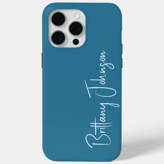 モノグラム入り ティール Case-Mate iPhoneケース (裏面)