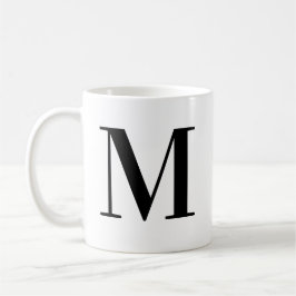 モノグラム入り ブラックイニシャルM コーヒーマグカップ