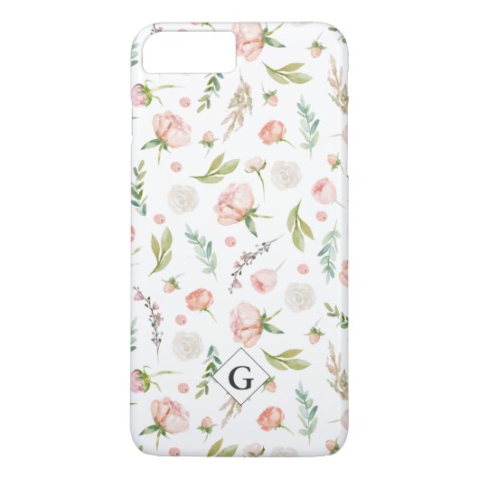 モノグラム入り ブルッシュサマー フローラル柄 Case-Mate iPhoneケース (裏面)