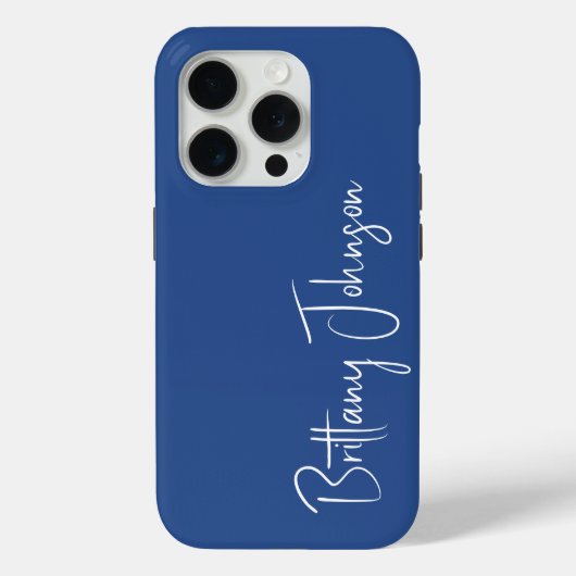 モノグラム入り ブルー Case-Mate iPhoneケース (裏面)