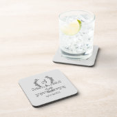 モノグラム入り 家族名 スクリプトリーフ コースター (右側)