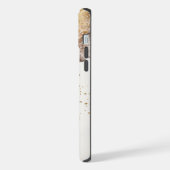モノグラム入り 高級感あるブラウンゴールドマーブル抽象デザイン iPhoneケース (左側面)