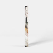 モノグラム入り 高級感ある大理石抽象デザイン ブラウン ゴールド iPhoneケース (右側面)