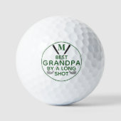 モノグラム入り BEST GRANDPA BY A LONG SHOT ゴルフボール (正面)