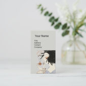 モノグラム入り LADY WITH PERFUME BOTTLE アールデコ調 ビューティーデザイン 名刺 (スタンド正面)