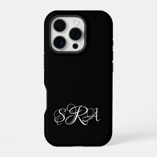 モノグラム入りiPhone 16 Proケース iPhoneケース (裏面)