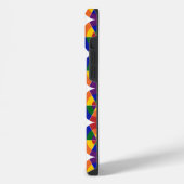 モノグラム入りLGBTプライド幾何学模様レインボーパターン iPhoneケース (左側面)