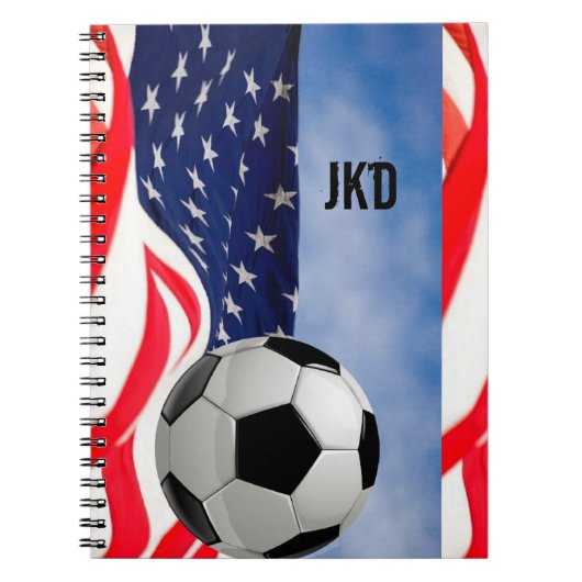 モノグラム入りUSAサッカーノート ノートブック (正面)