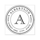 モノグラム円エレガント形差出人住所名 セルフインキングスタンプ (デザイン)