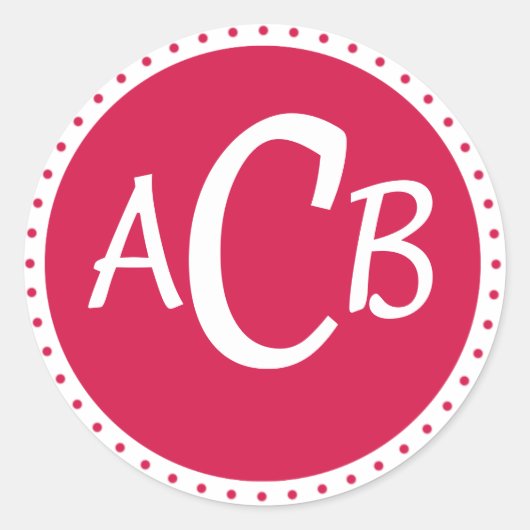 モノグラム円 – ピンク ラウンドシール (正面)