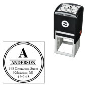 モノグラム円 |差出人住所の手書きスタンプ セルフインキングスタンプ (インサイチュ)