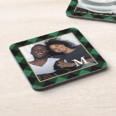 モノグラム写真とホリデーグリーンプライド コースター (左側)