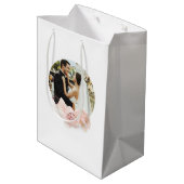 モノグラム写真ウォーターカラーピーチ フラワル ギフトバッグ (裏面アングル)