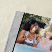 モノグラム写真コラージュカスタムと引用文卒業 ビーチタオル (インサイチュ)