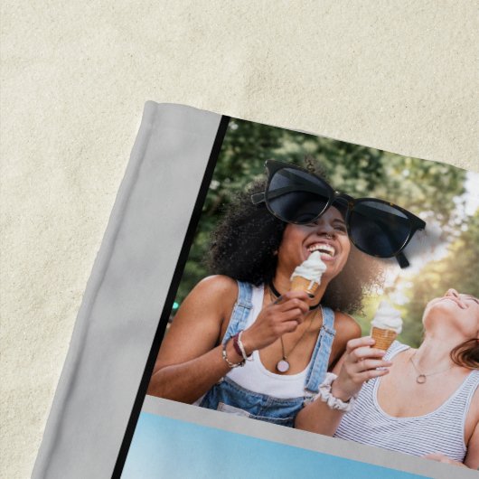 モノグラム写真コラージュカスタムと引用文卒業 ビーチタオル (インサイチュ)