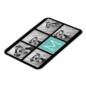 モノグラム写真コラージュ – 最大5枚の写真黒 マグネット (左側)