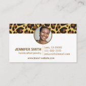 モノグラム写真テンプレートヒョウ印刷ロカビリー 名刺 (裏面)