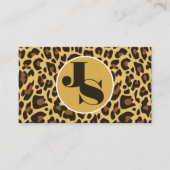 モノグラム写真テンプレートヒョウ印刷ロカビリー 名刺 (正面)