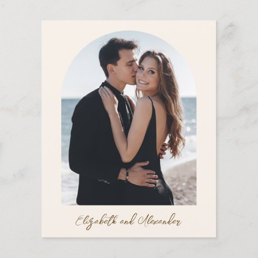 モノグラム写真予算結婚式招待状 (裏面)