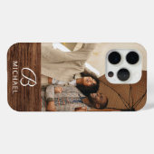 モノグラム写真木目材名パーソナライズされた前 Case-Mate iPhoneケース (裏面 (横))