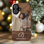 モノグラム写真木目材名パーソナライズされた前 Case-Mate iPhoneケース