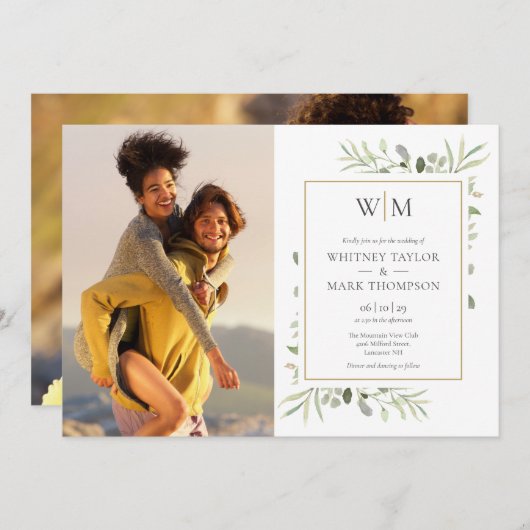 モノグラム写真植物結婚学会 招待状 (正面/裏面)