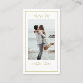 モノグラム写真金ゴールドエレガントテーブル番号 プレイスカード