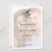 モノグラム写真QRコードすべて1つ 招待状 (正面)