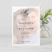 モノグラム写真QRコードすべて1つ 招待状 (スタンド正面)