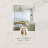 モノグラム写真QRソーシャルメディアインテリアデザイナー 名刺 (正面)