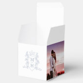 モノグラム冠ホワイトシルバーグレー結婚写真 フェイバーボックス (オープン)