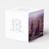 モノグラム冠ホワイトシルバーグレー結婚写真 フェイバーボックス (裏面サイド)