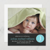 モノグラム出生の告知 招待状 (正面/裏面)