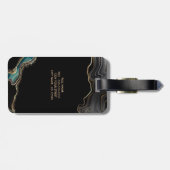 モノグラム剤アゲートブラック金ゴールドグリッター ラゲッジタグ (裏面横)