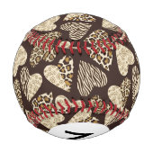 モノグラム動物の皮とハート 野球ボール (裏面)