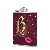 モノグラム包まれたBフラスコ、6オズ。 フラスク (左)